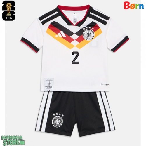 Tyskland Antonio Rudiger #2 Replika Babytøj Hjemmebanesæt Børn VM 2026 Kortærmet (+ Korte bukser)